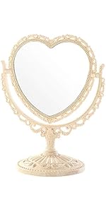 Amazon.co.jp: [Queen-b] 卓上 ミラー ハート 型 かわいい お洒落